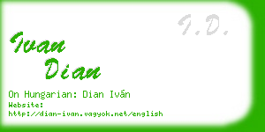 ivan dian business card